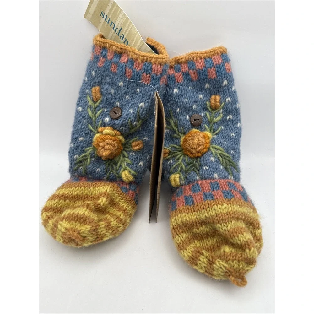 Lost Horizons Merci Mittens Wool Knit Handmade Sundance NWT Cute Gloves